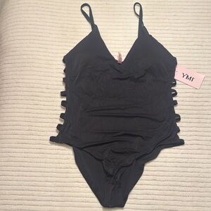 YMI Black Strappy One-Piece Swimsuit